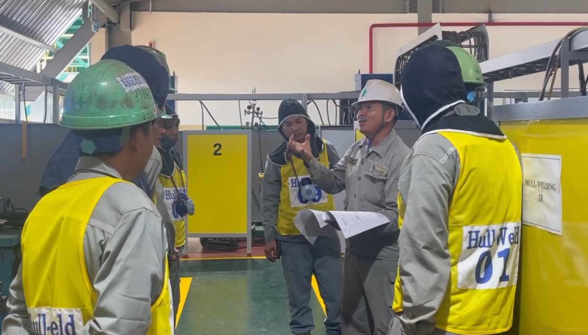 Shipbuilders participate in the 2025 Skilled Workers' Competition. Photo: Phuong Linh