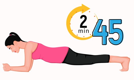 Bài tập plank có thể tập ở bất cứ đâu. Đồ họa: Thanh Thanh