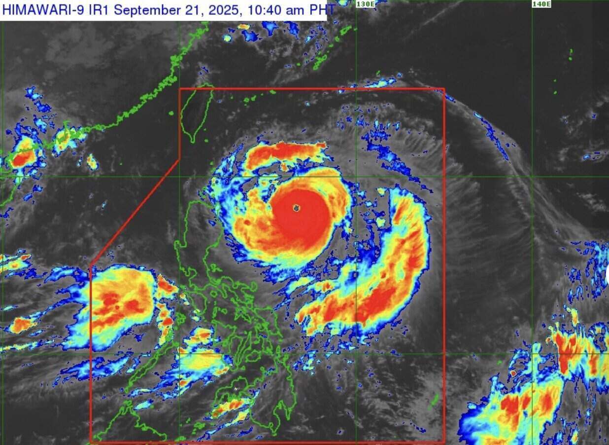 라가사 태풍이 슈퍼 태풍으로 강화되어 동해에 접근하고 있습니다. 사진: PAGASA