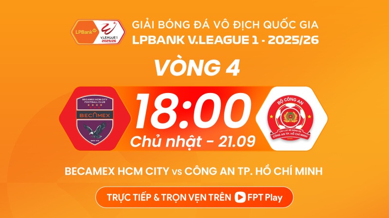 Becamex HCMC meets HCMC Police in round 4 of V.League 2025-2026. Photo: FPT Play