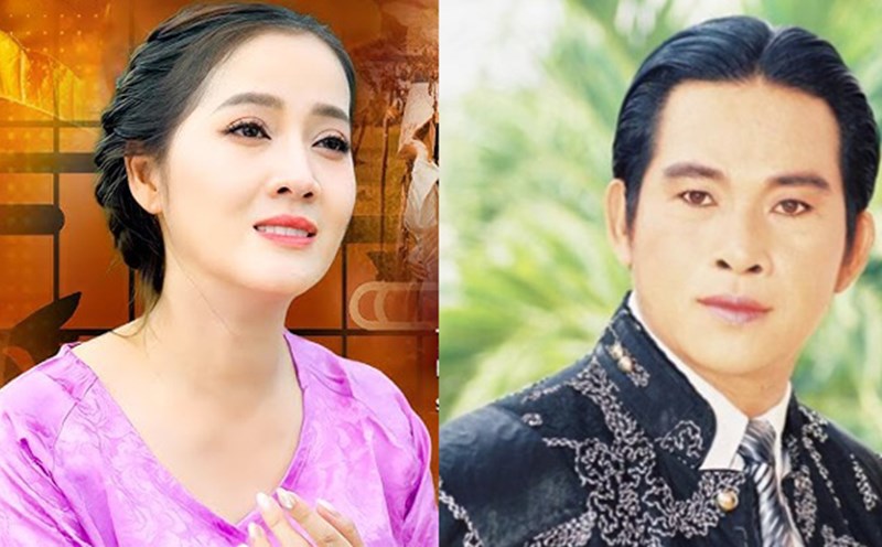 Artist Ngan Tuan is respected by Hong Loan. Photo from MV and HTV9
