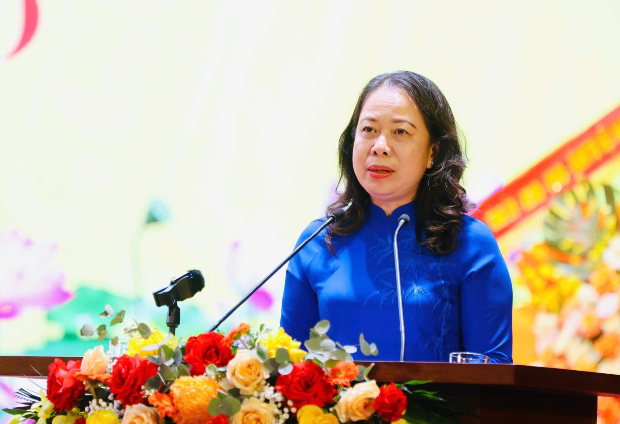 Pho Chu tich nuoc Vo Thi Anh Xuan phat bieu chi dao tai Dai hoi. Anh: Dieu Anh