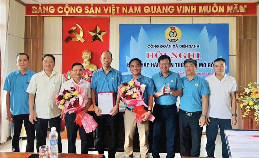 Ra mắt Công đoàn xã Diên Sanh. Ảnh: Công đoàn Quảng Trị