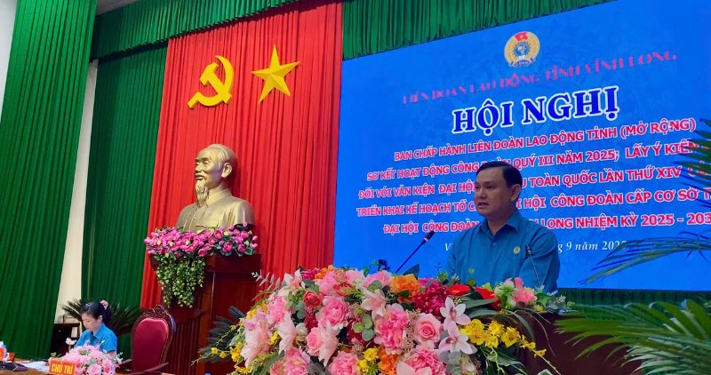 The Vinh Long Provincial Federation of Labor sets out 12 key tasks in the fourth quarter of 2025. Photo: Hoang Loc