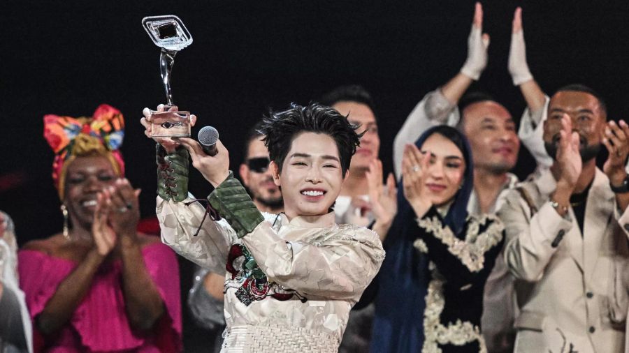 Singer Duc Phuc won the Intervision 2025 trophy. Photo: Artist provided
