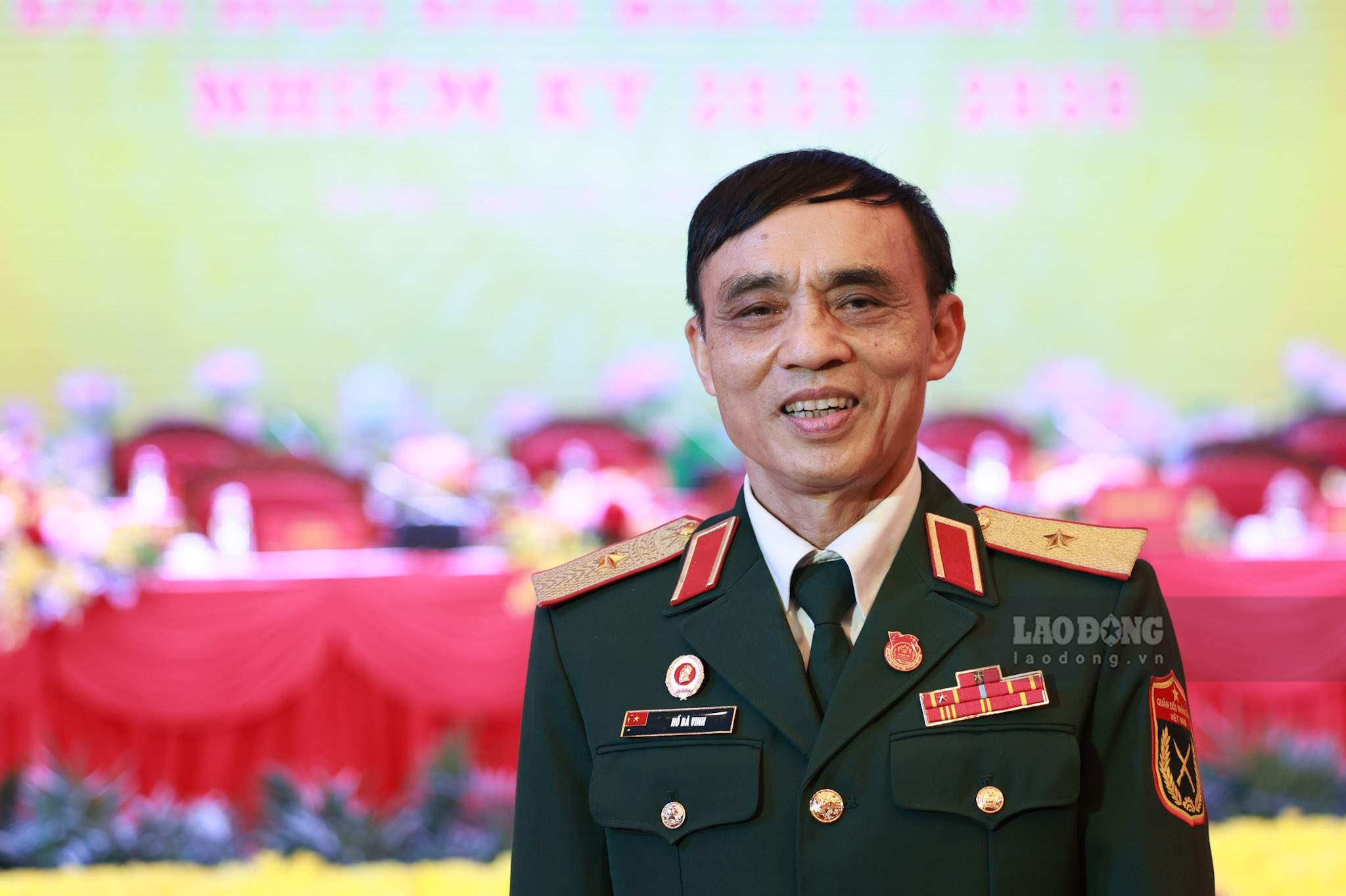 Thieu tuong Ho Ba Vinh - Pho Truong ban Cong tac cuu chien binh - Trung uong Hoi Cuu chien binh Viet Nam chia se voi PV Bao Lao Dong truoc them Dai hoi. Anh: Hai Nguyen