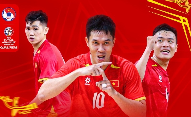 베트남 풋살 대표팀은 2026년 아시아 예선 2차전에서 중국과 맞붙습니다. 사진: VFF