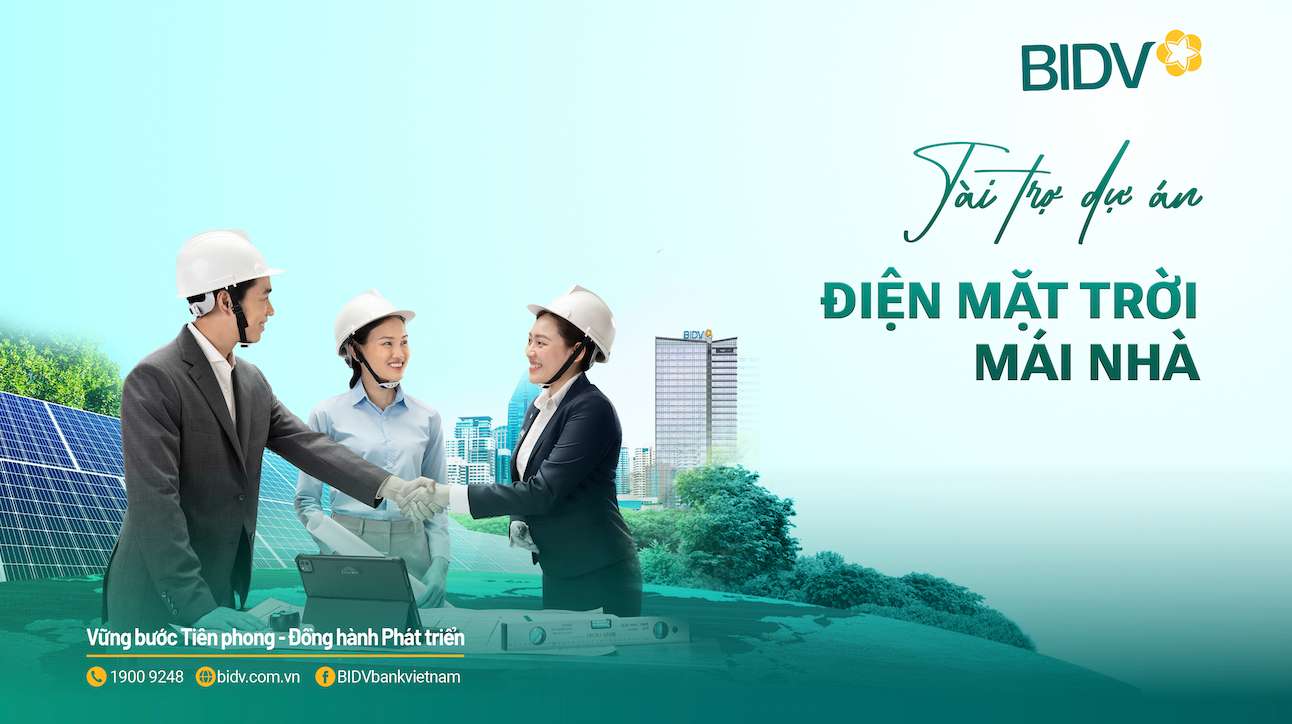 BIDV a mis sur le marche le produit 'Soutien aux projets d'energie solaire sur les toits'. Photo : BIDV
