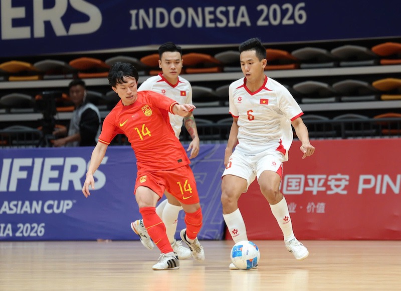 Tuyen futsal Viet Nam choi lan luot doi chu nha. Anh: VFF
