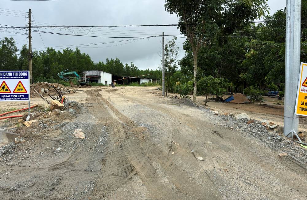 Duong dau noi tu KCN Tan Duc ra Quoc lo 1A. Anh: Duy Tuan 
