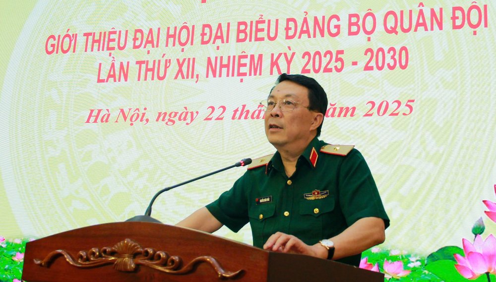 Nguyen Xuan Thuy 소장은 To Lam 총비서 - 중앙 군사위원회 서기가 제12차 군 당위원회 대표자 대회에 참석하여 연설할 예정이라고 밝혔습니다. 사진: Ai Van