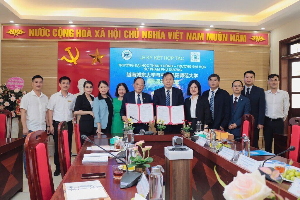 Chengdong University signed a memorandum of cooperation with China. Photo: Thanh Dong University