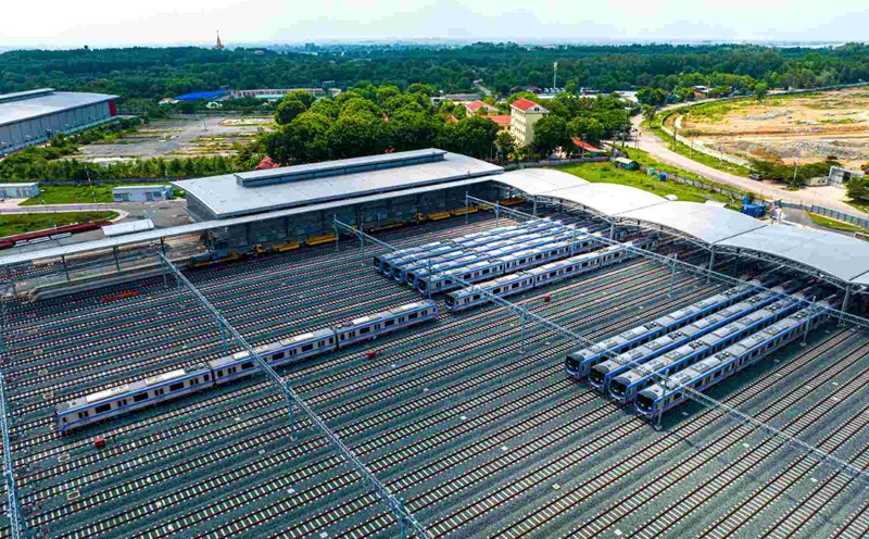 Long Binh Depot - the center for operation and repair of trains of Metro Line 1 HCMC. Photo: Anh Tu
