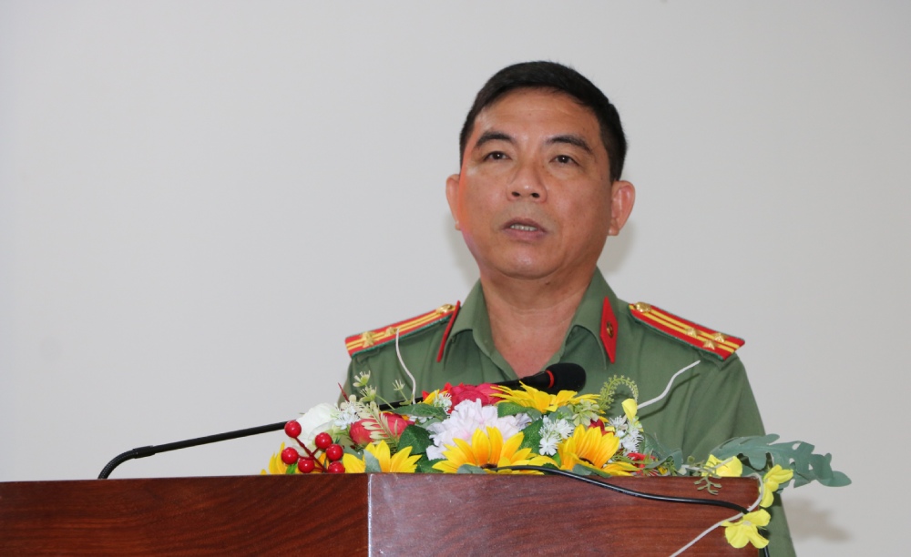 Thuong ta Hoang Quoc Son, Pho truong Phong An ninh mang va Phong, chong toi pham su dung cong nghe cao phat bieu tai le khai giang. Anh: Tien Dung
