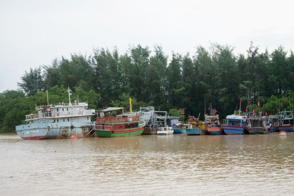 Hang nghin tau thuyen o Thanh Hoa da vao noi tranh tru an toan truoc bao Ragasa. Anh: Quach Du