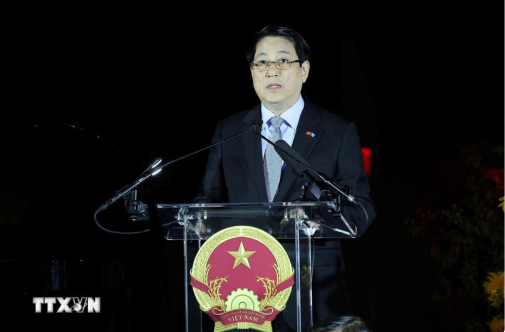 Chu tich nuoc Luong Cuong phat bieu. Anh: TTXVN