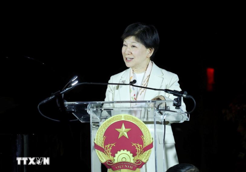 Ba Izumi Nakamitsu phat bieu chuc mung. Anh: TTXVN