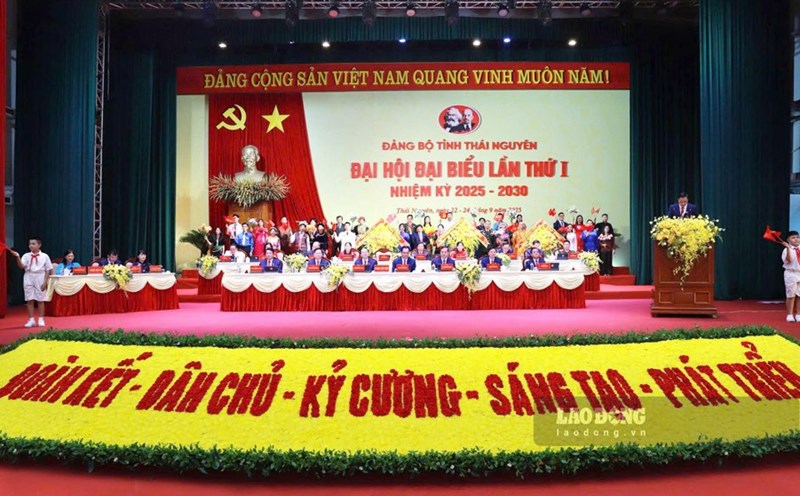 The 1st Congress of the Thai Nguyen Provincial Party Committee, term 2025 - 2030. Photo: Dang Vu