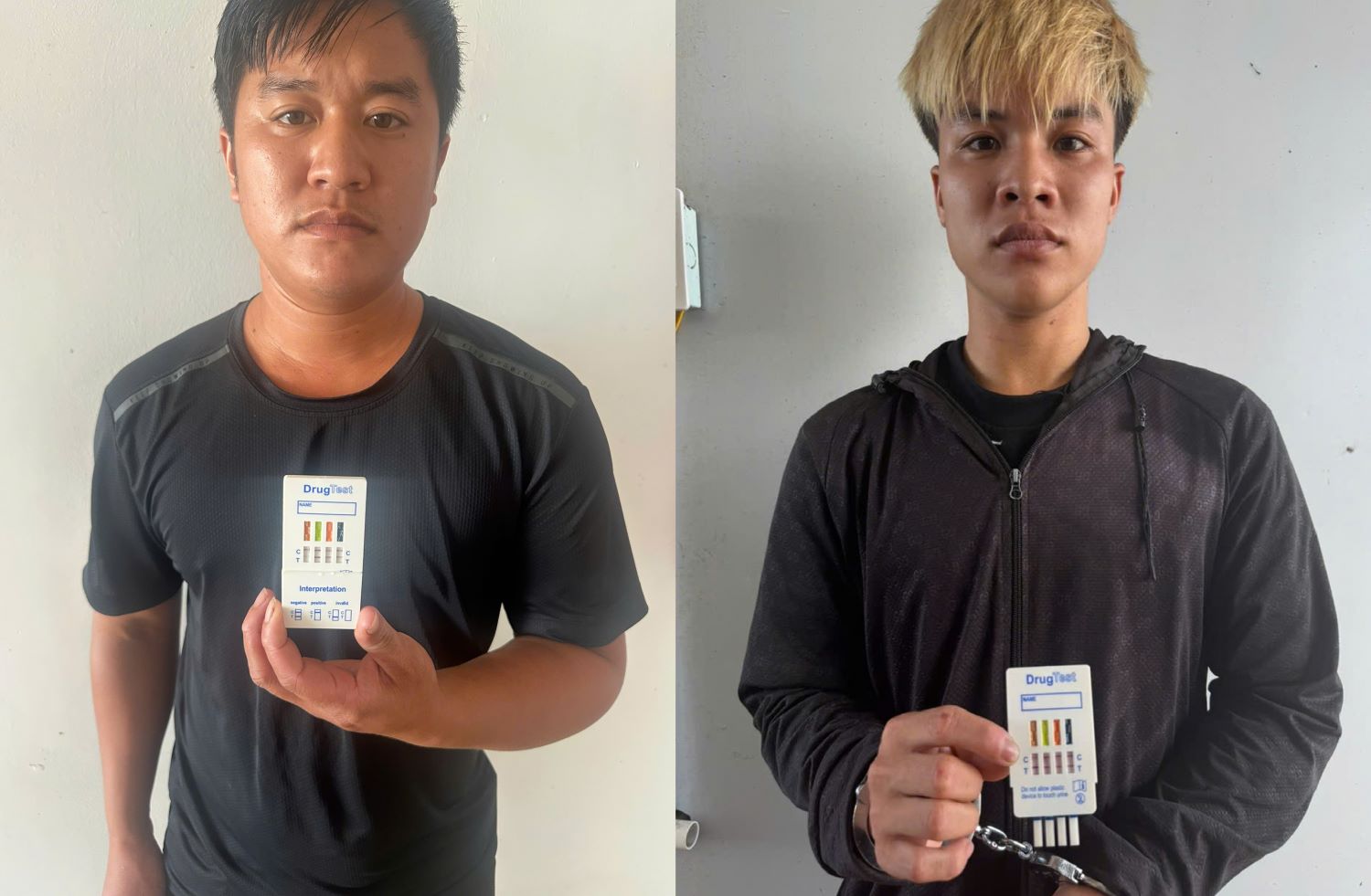 Hai đối tượng Đặng Quang Đạo và Đặng Văn Điển liên quan đến việc bắn vỡ kính ô tô trên cao tốc ở Quảng Ninh. Ảnh: Công an tỉnh Quảng Ninh