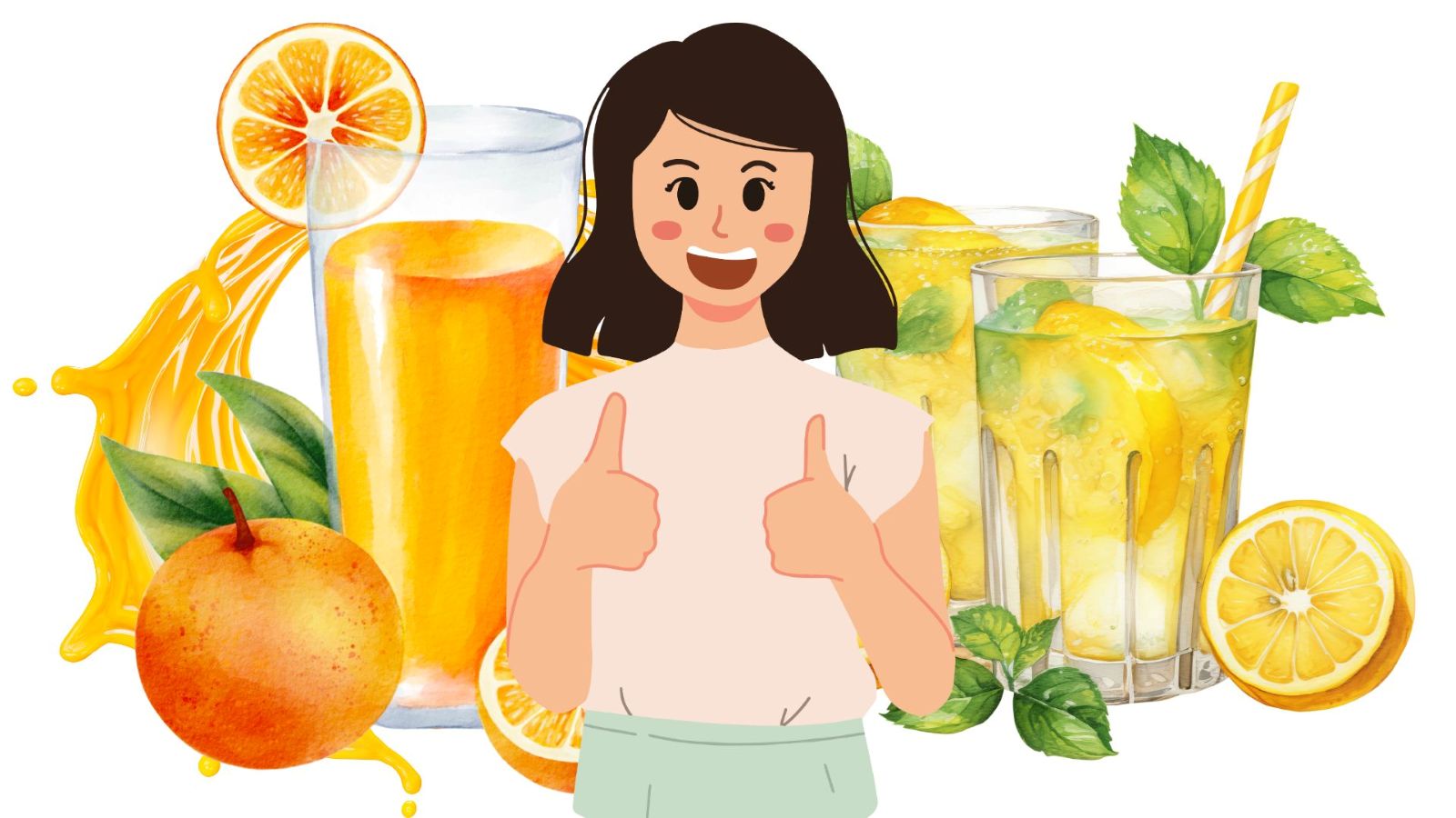 Orange juice and lemon juice have many health benefits. Graphics: Thanh Thanh