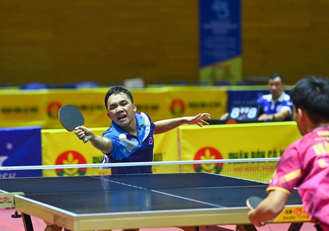 Dinh Anh Hoang Table TennisプレーヤーはT＆T People's Police Teamの主な顔です。写真：Duy Linh