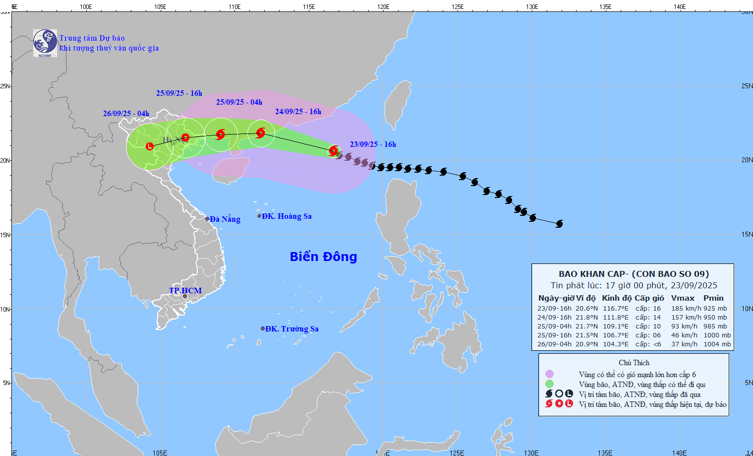 Warning of the worst-case scenario to proactively respond to super typhoon Ragasa. Photo: National Center for Hydro-Meteorological Forecasting