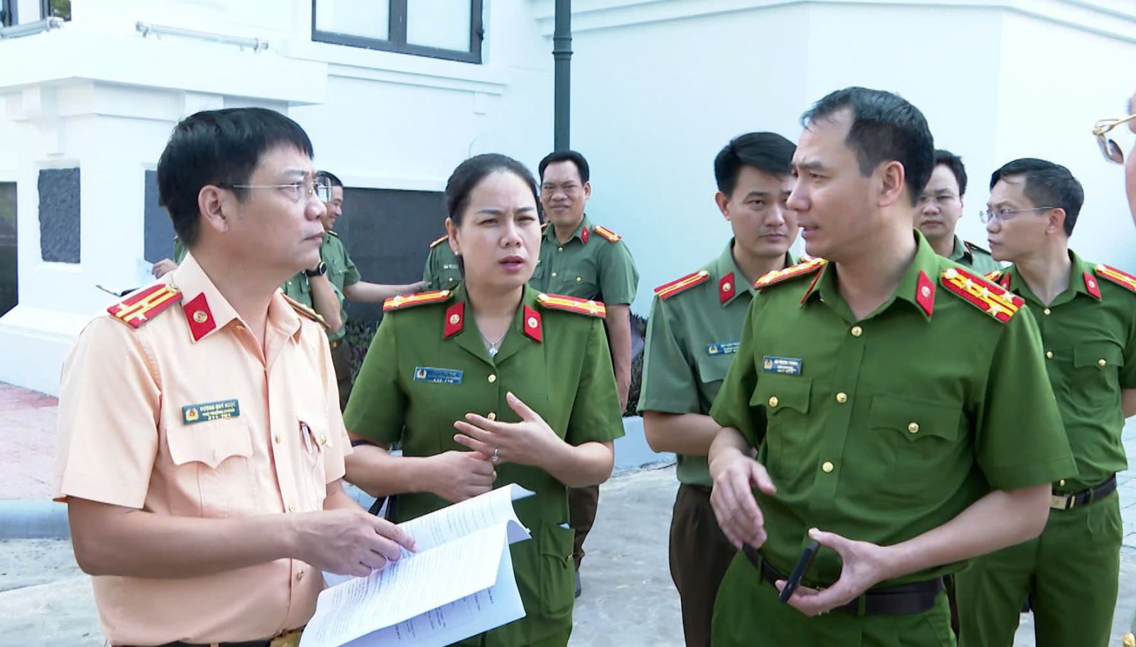 The Provincial Police inspected security preparations for the Provincial Party Congress. Photo: Hung Yen Provincial Police