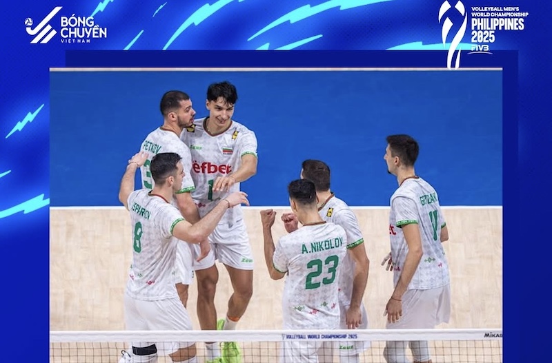 불가리아 대표팀 2025년 세계 남자 배구 선수권 대회 8강 진출. 사진: 베트남 배구