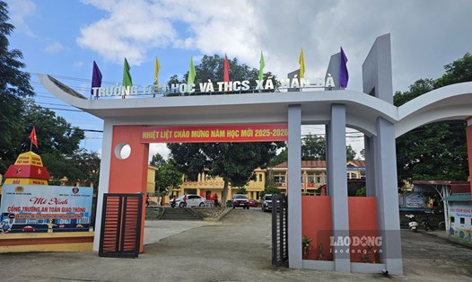 Trường Tiểu học và Trung học cơ sở Hán Đà (xã Thác Bà, tỉnh Lào Cai). Ảnh: Trọng Lộc