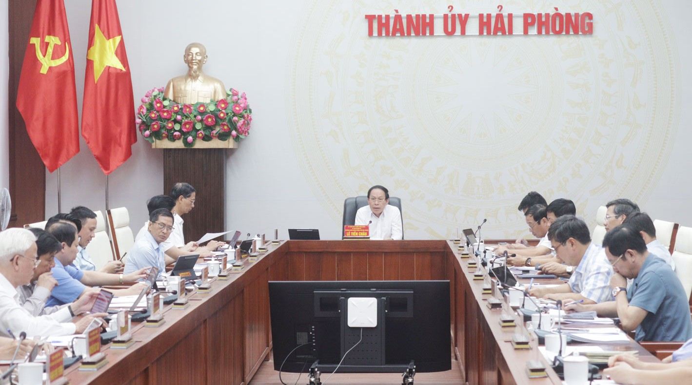 市党委員会常務委員会は、ハイフォン自由貿易区の設立に関する報告を聞き、意見を述べました。写真:ハイフォン通信社