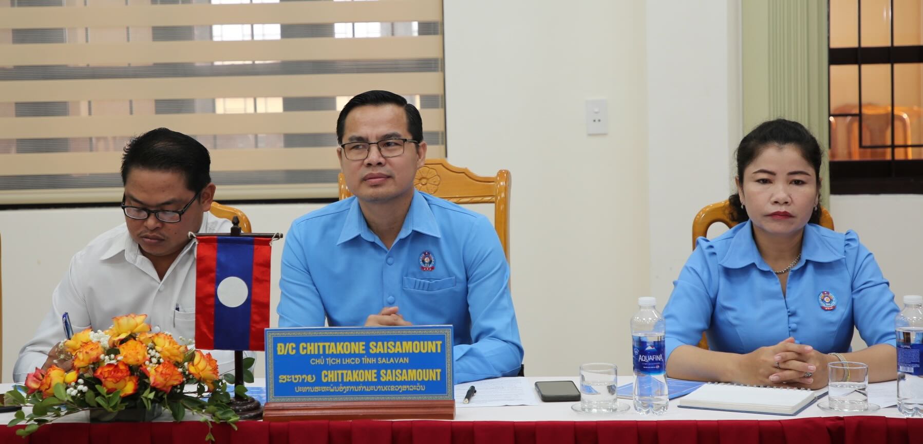 Dai dien Lien hiep Cong doan Salavan. Anh: Cong Sang