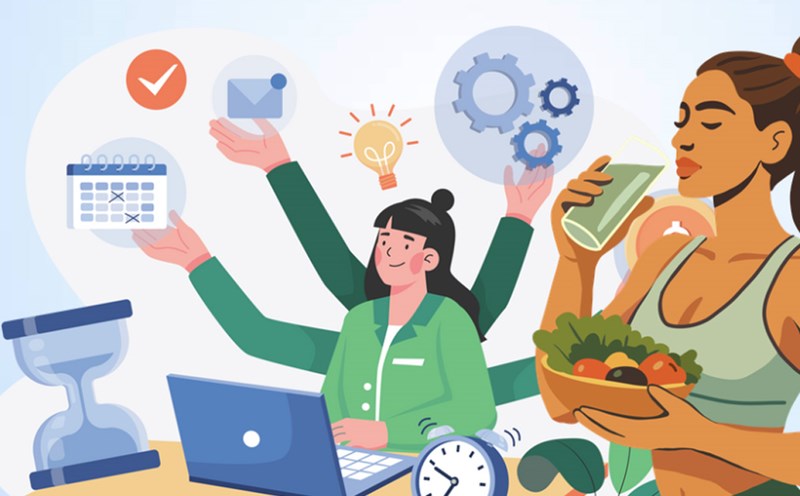 The secret to always working productively while still healthy. Graphics: Thien Nhan