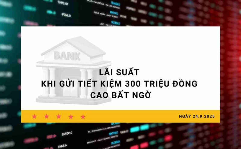Interest rate 24.9: Interest rate when depositing 300 million VND is surprisingly high
