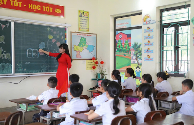 Theo thong ke cua Bo Giao duc va Dao tao, hien ca nuoc co hon 23 trieu tre mam non va hoc sinh pho thong. Anh: Thu Hien