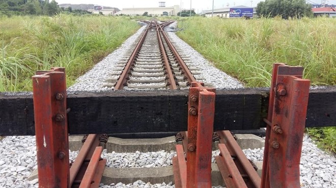 Le point final de Yen Vien - Pha Lai - Ha Long - Cai Lan Railway a Cai Lan Port Area, Ha Long, Province de Quang Ninh. Photo: Nguyen Hung