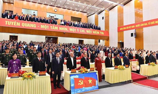 Đại hội đại biểu Đảng bộ tỉnh Tuyên Quang nhiệm kỳ 2025 - 2030. Ảnh: PV.
