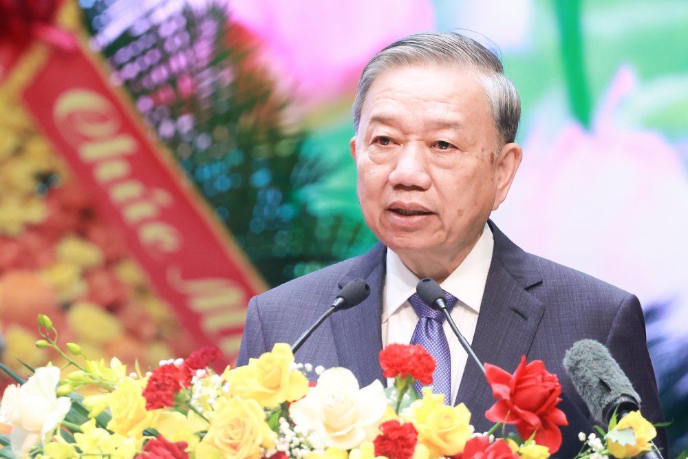 Tong Bi thu To Lam phat bieu chi dao tai Dai hoi. Anh: Hai Nguyen