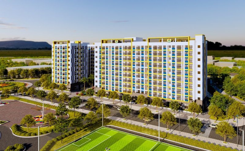 Perspective of the Trade Union social housing project in Viet Yen ward (Bac Ninh province) which will be started by the Vietnam General Confederation of Labor today (September 25). Photo: Tran Tuan