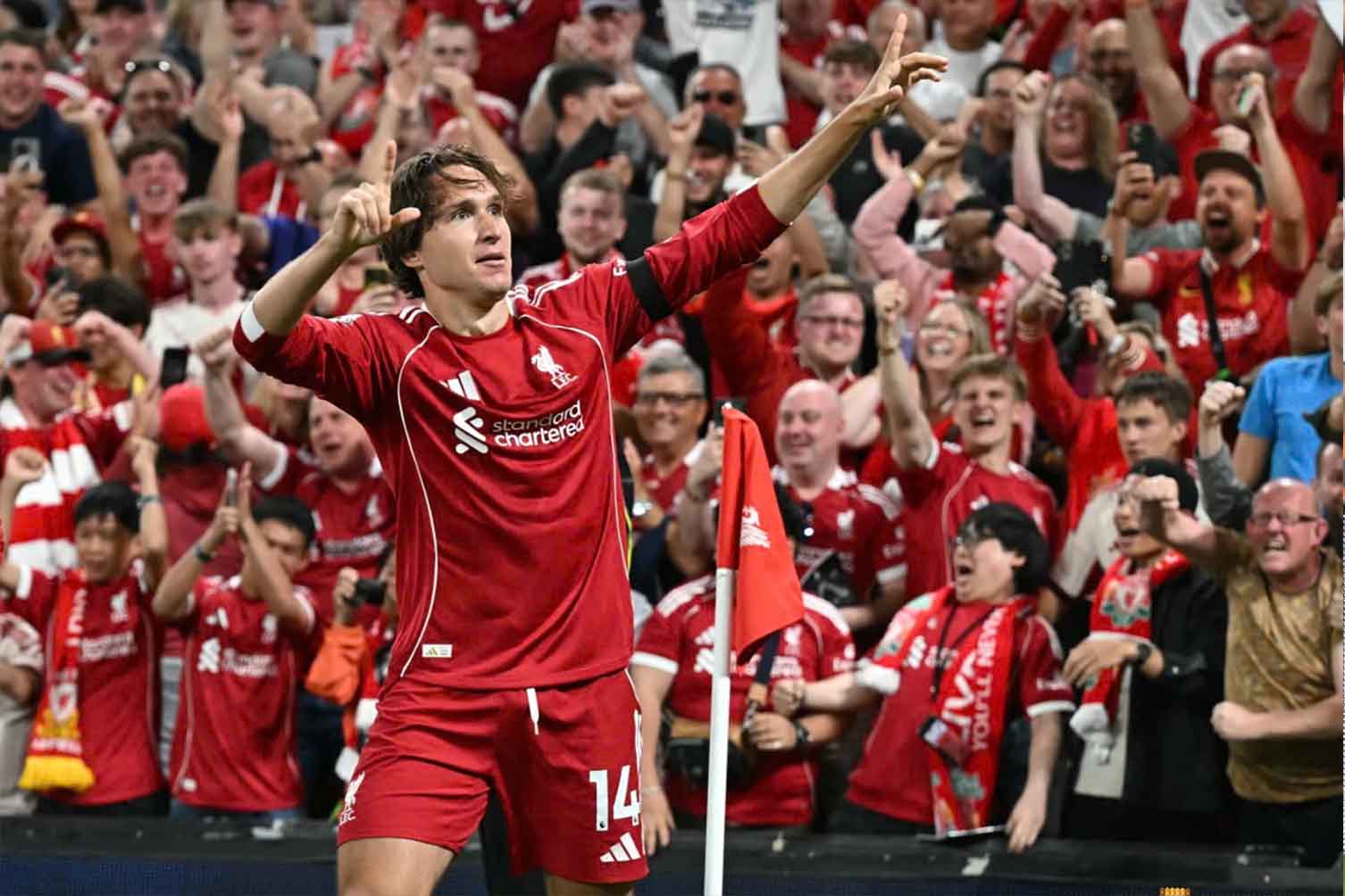 Doi hinh Liverpool rat da dang va khong thieu nhan to biet bung no phut cuoi. Anh: AFP