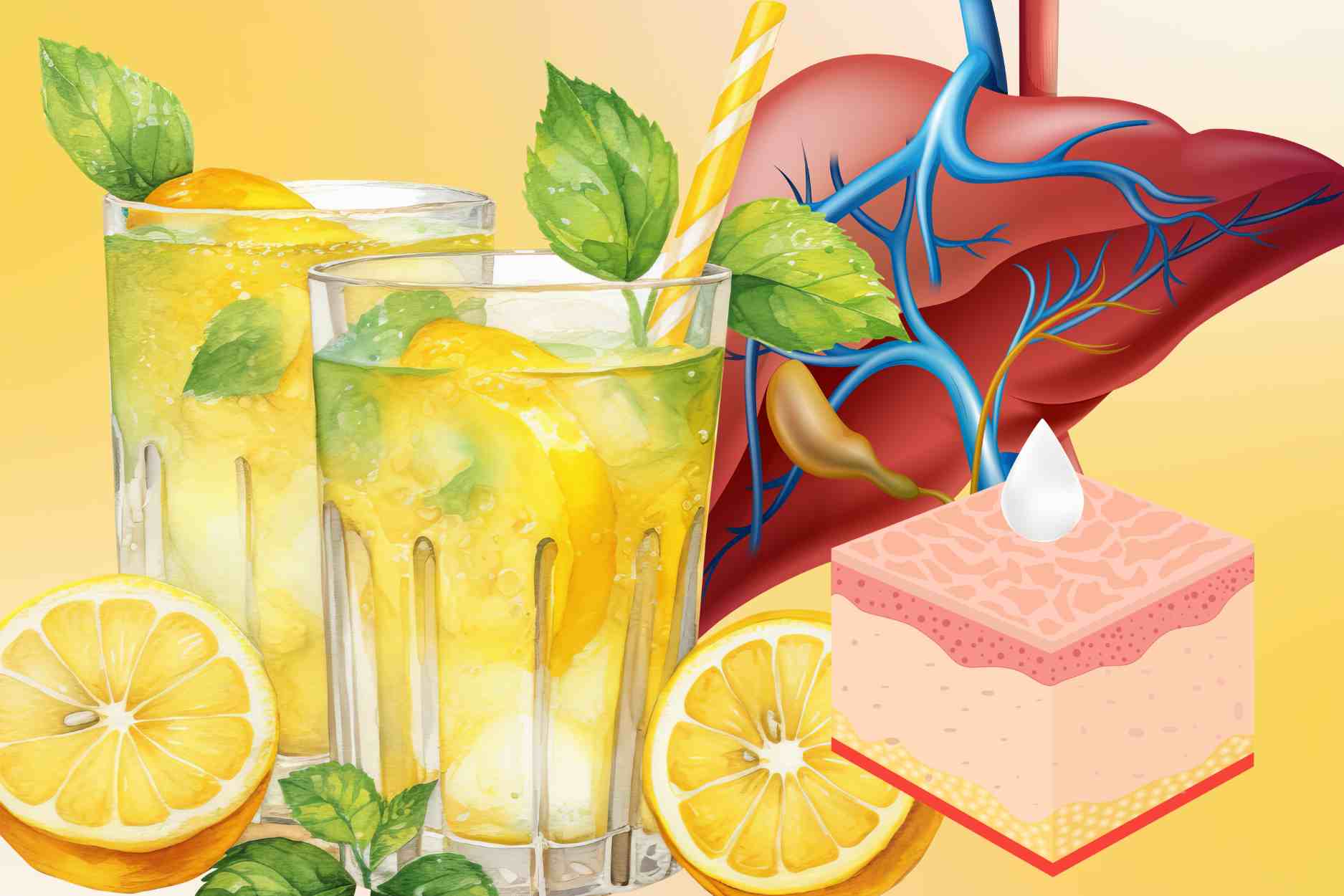 Methode de preparation de jus de citron pour aider a purifier le foie et a aider la peau a briller