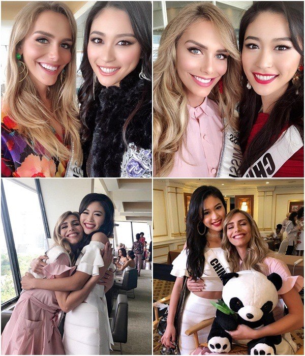 Angela Ponce chup anh cung cac thi sinh Miss Universe 2018. Anh: Instagram nhan vat