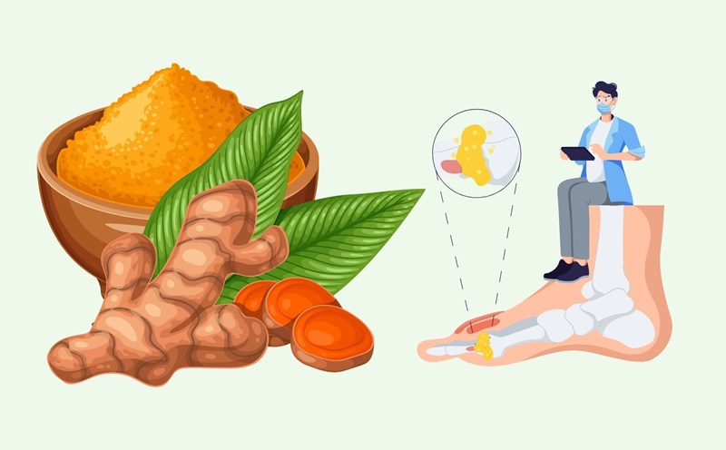 Unexpected benefits of turmeric help control uric acid. Graphics: Linh Dan
