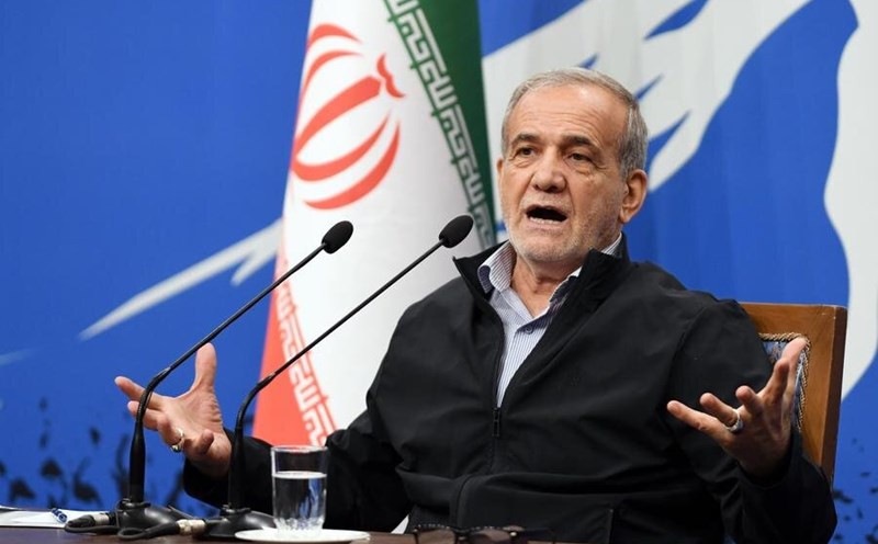 Iranian President Masoud Pezeshkian at a press conference in Tehran, Iran, on September 16, 2024. Photo: Xinhua