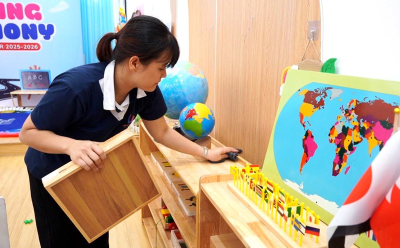 Schools focus on hygiene in the new school year. Photo: Vu Linh