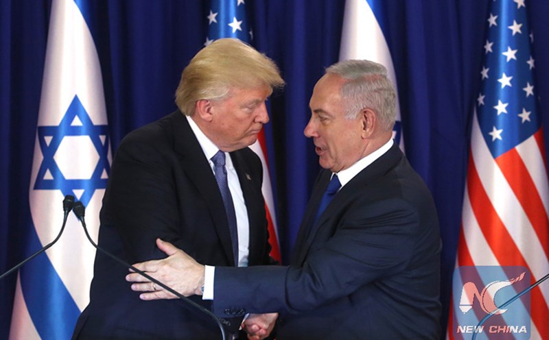 US President Donald Trump meets with Israeli Prime Minister Benjamin Netanyahu in Jerusalem, Israel on May 22, 2017. Photo: Xinhua