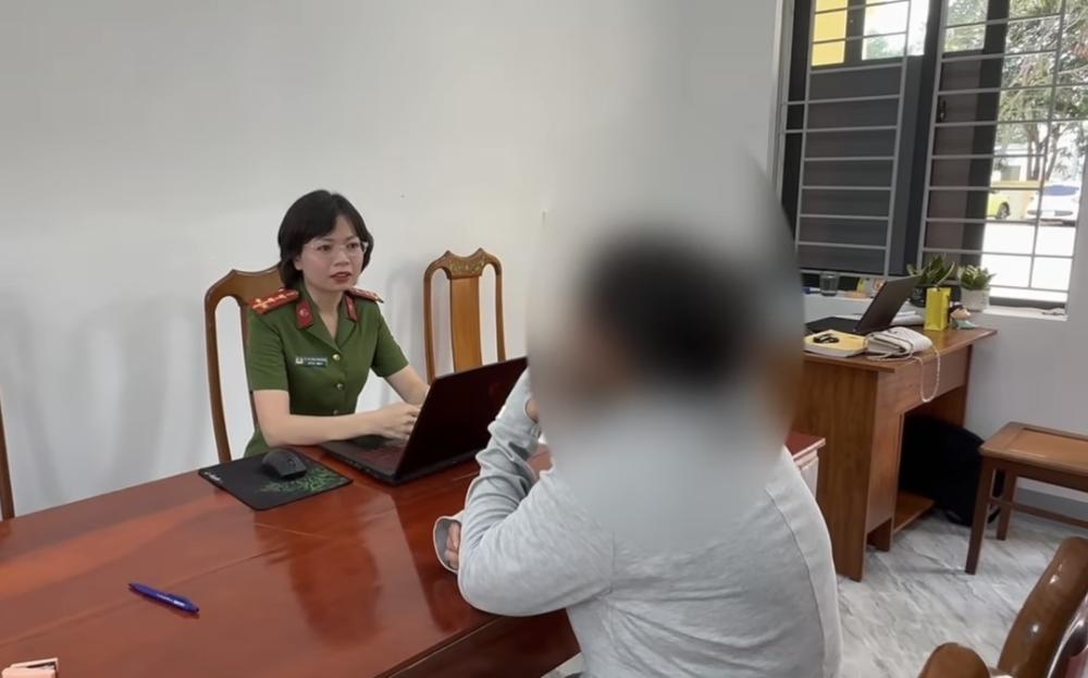 Chị A trình báo về việc có đối tượng lừa đảo xuất khẩu lao động. Ảnh: Công an Hà Tĩnh