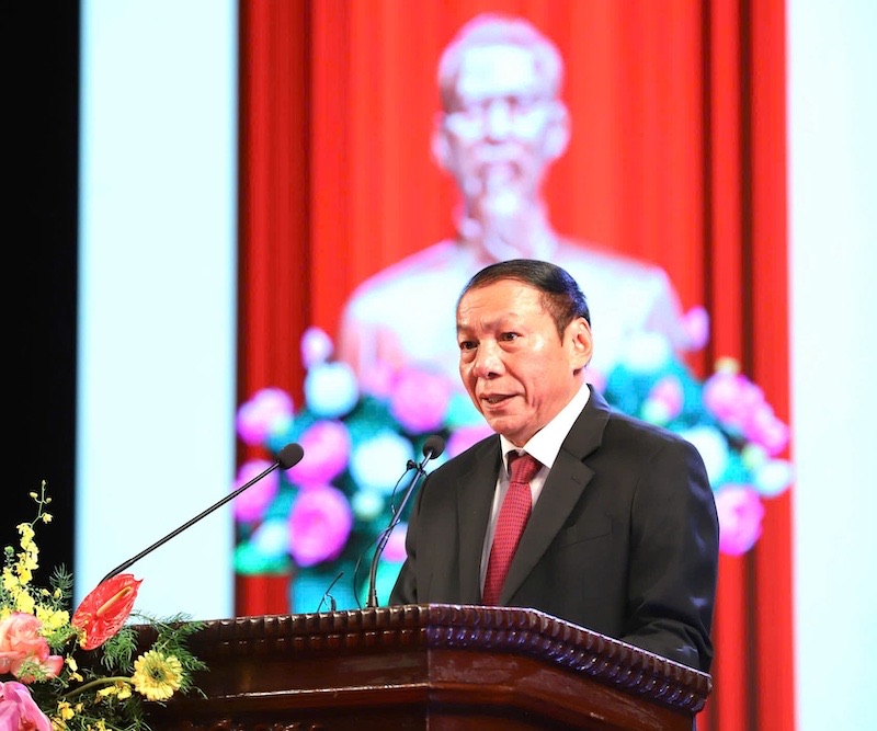 Bo truong Bo VHTTDL Nguyen Van Hung phat bieu khai mac Dai hoi. Anh: Bo VHTTDL