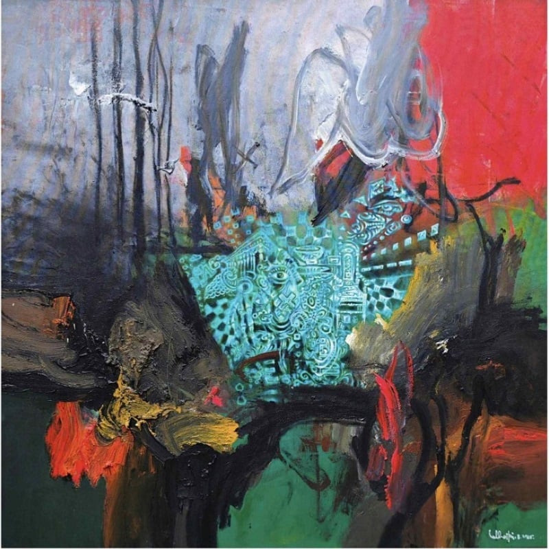 Le Thua Hai, Duong bien 22, 110 X 110 cm, chat lieu: son dau. Anh: Tac gia cung cap