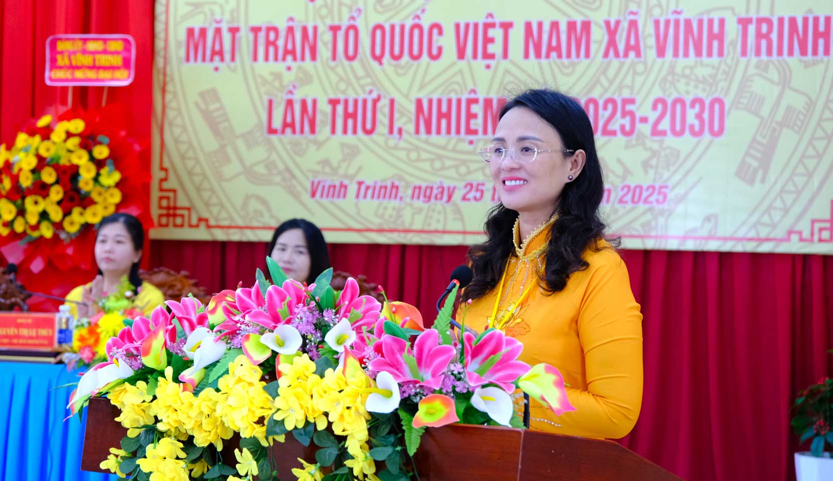 Ba Le Thi Suong Mai - Uy vien Ban Chap hanh Tong LDLD Viet Nam, Thanh uy vien, Pho Chu tich Uy ban MTTQ Viet Nam thanh pho, Chu tich LDLD TP Can Tho - phat bieu. Anh: My Ly
