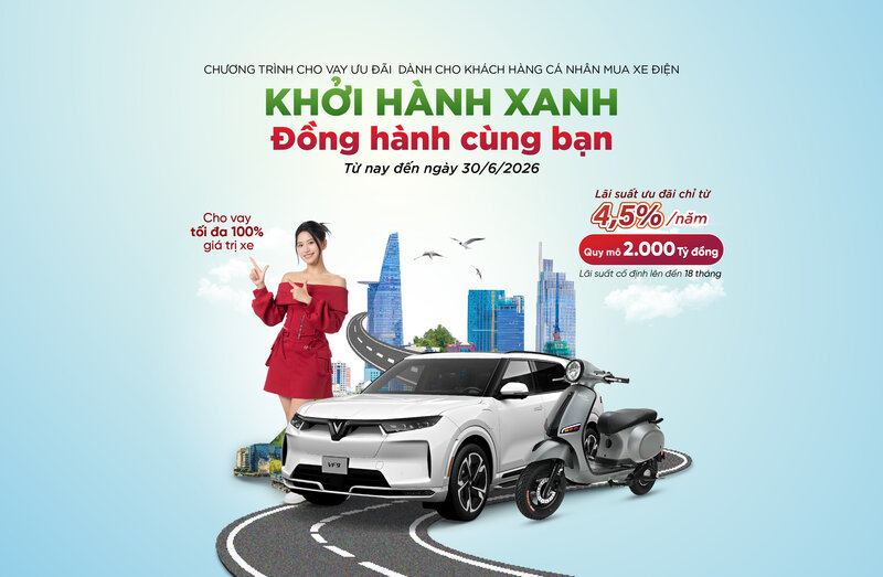 chuong trinh cho vay uu dai “Khoi hanh xanh – Dong hanh cung ban” voi quy mo tin dung len toi 2.000 ti dong. 